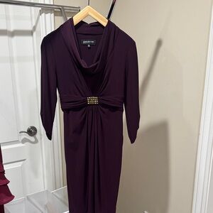 Jones New York Deep Purple Long Sleeve Dress